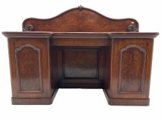 19th century figured mahogany twin pedestal sideboard