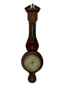 A compact Edwardian Aneroid barometer in a Regency "Sheraton style" case