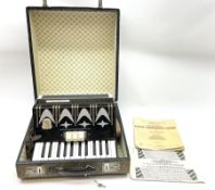 GDR Firotti piano accordion with black and silver case