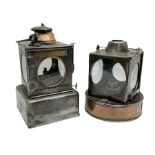 Lamp Manufacturing & Railway Supplies Ltd Welch Patent steel and copper railway lamp marked LNER
