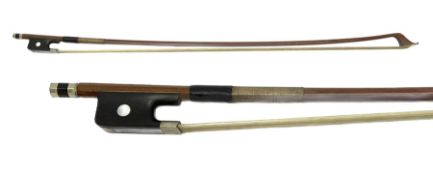 Louis Bazin nickel mounted pernambuco cello bow c1920