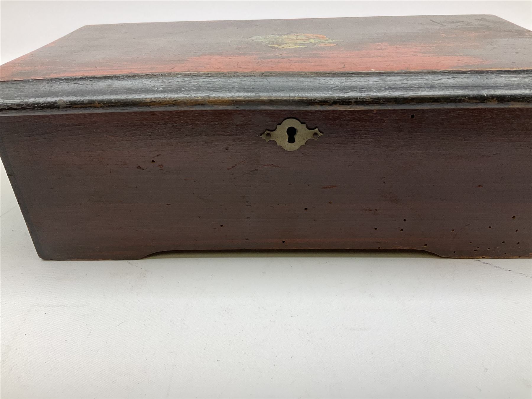 Late 19th century Swiss musical box for restoration with lever wind 9cm barrel - Image 13 of 14