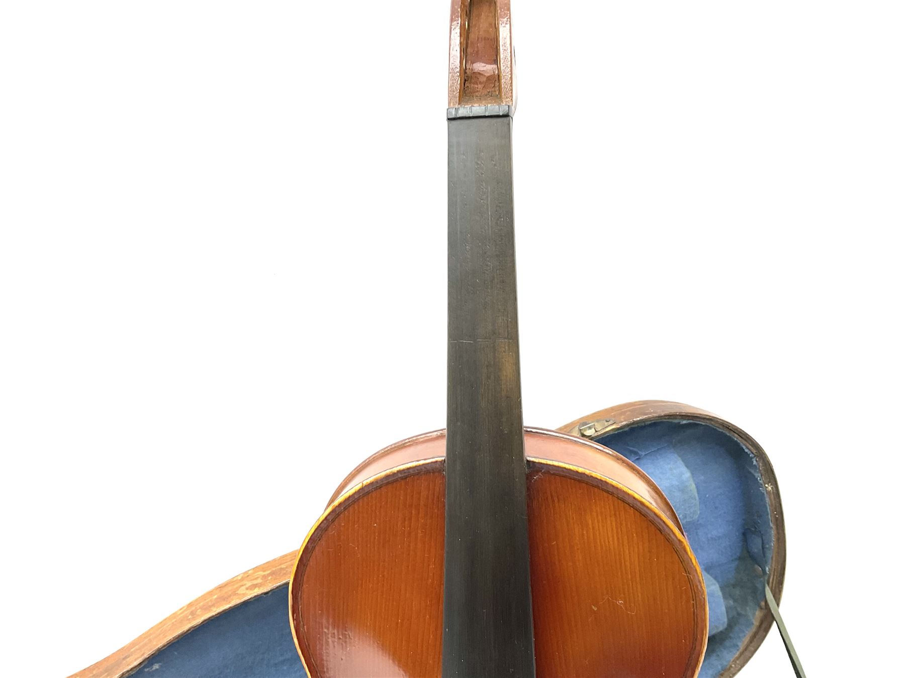 French Medio Fino violin c1920 for restoration and completion with 36cm two-piece maple back and rib - Image 3 of 20