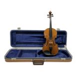 Early 20th century German Ernst Kreusler violin with 36cm two-piece maple back and ribs and spruce t