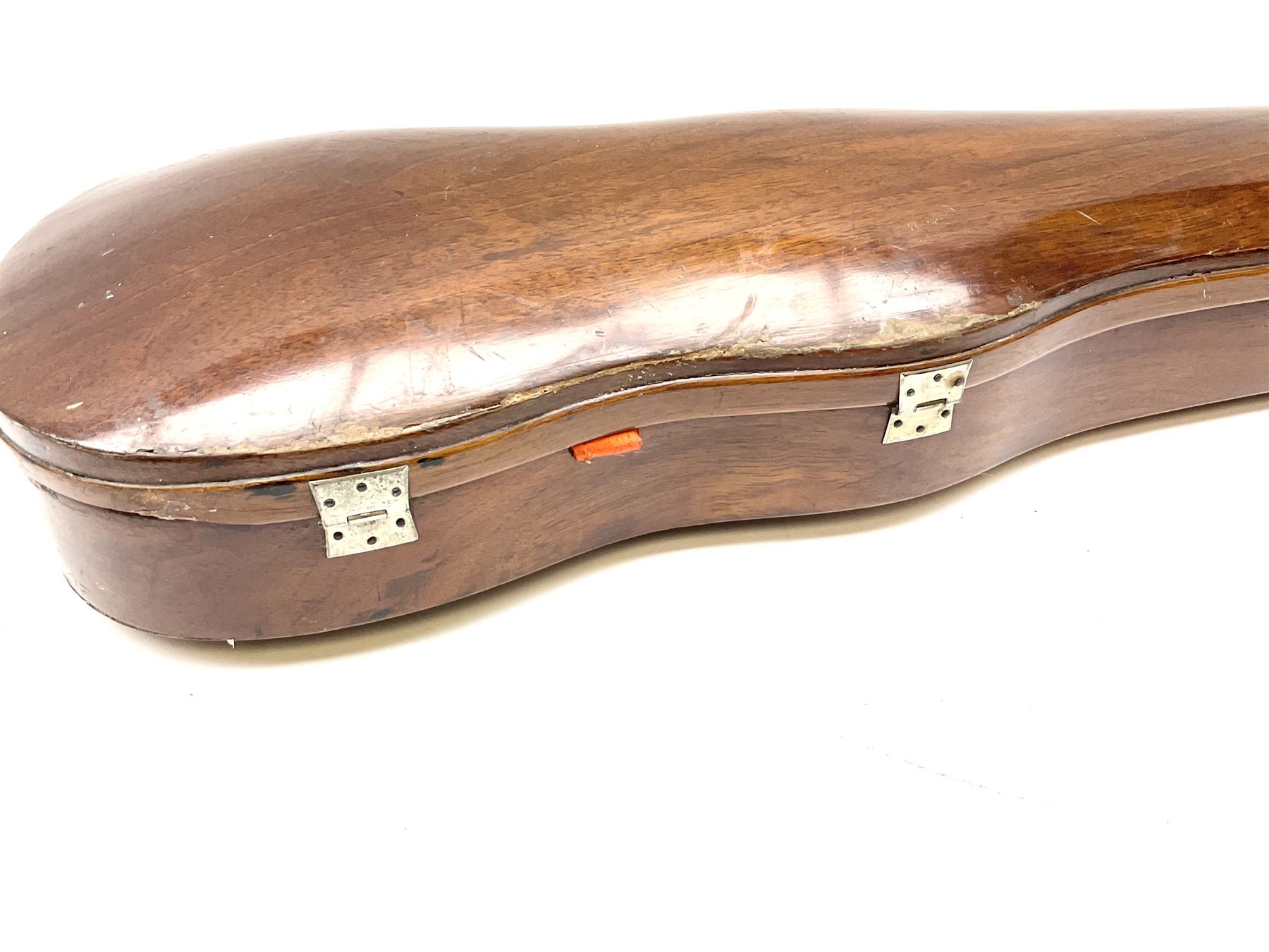 Continental American walnut violin case with orange velvet lining - Image 9 of 11