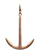 Large ship's articulated iron anchor
