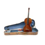 French Medio Fino violin c1920 for restoration and completion with 36cm two-piece maple back and rib