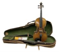 German trade violin c1900 with 36cm two-piece maple back and ribs and spruce top