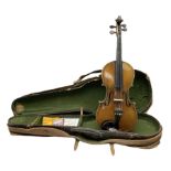 German trade violin c1900 with 36cm two-piece maple back and ribs and spruce top