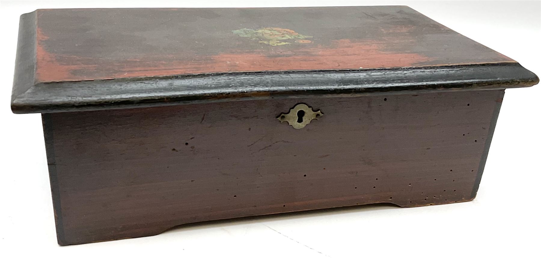Late 19th century Swiss musical box for restoration with lever wind 9cm barrel