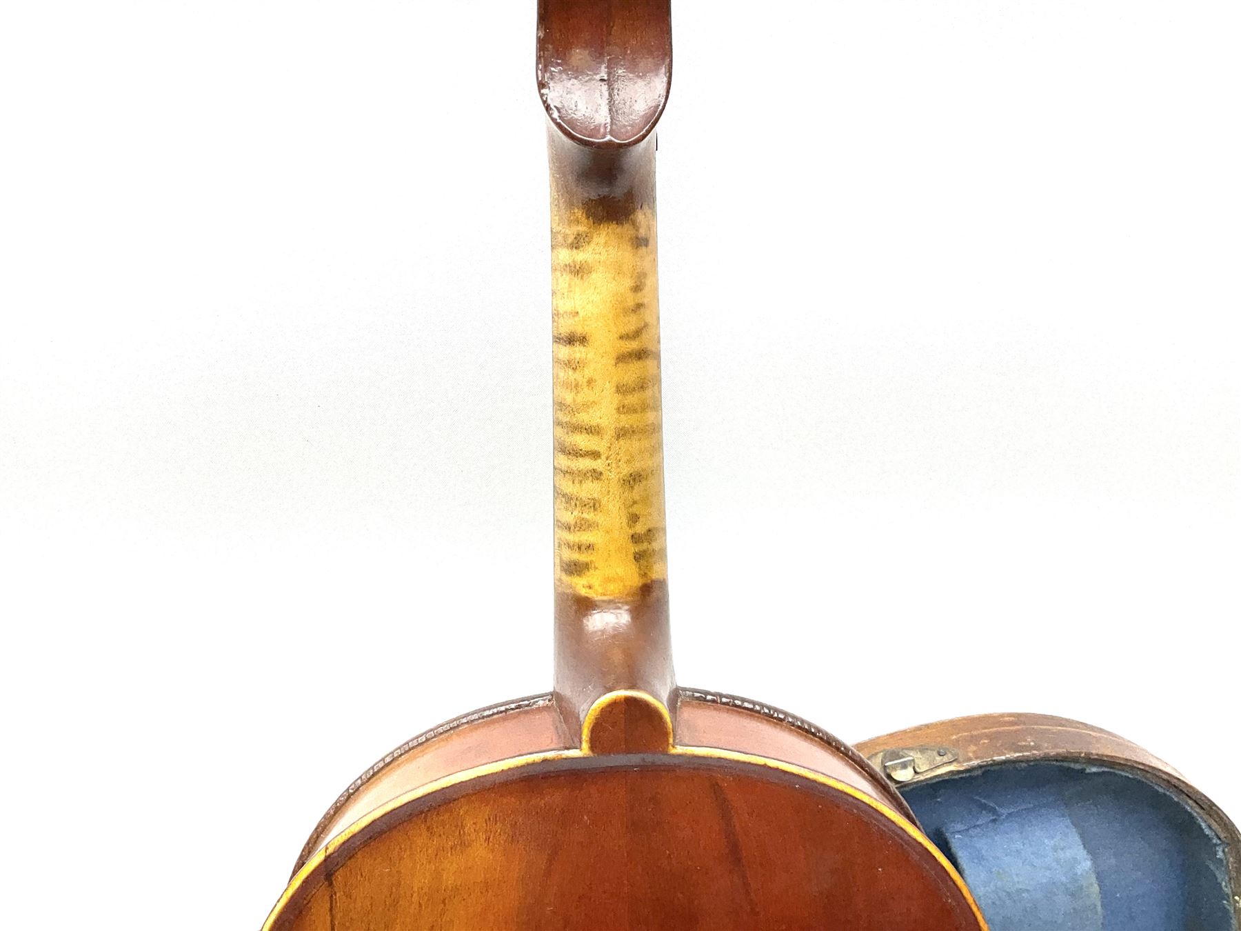 French Medio Fino violin c1920 for restoration and completion with 36cm two-piece maple back and rib - Image 6 of 20