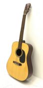 Acoustic guitar with mahogany back and ribs and spruce top