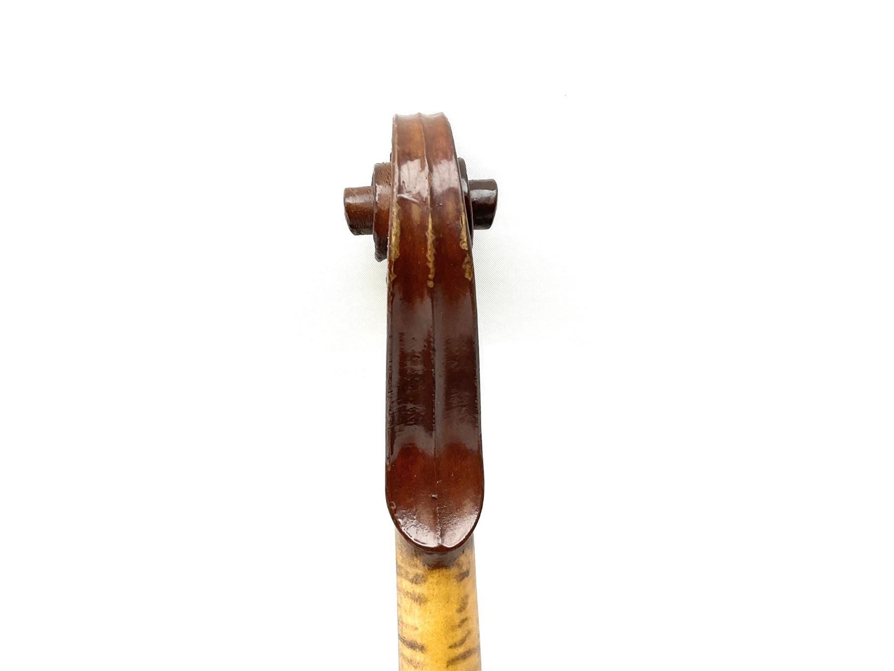 French Medio Fino violin c1920 for restoration and completion with 36cm two-piece maple back and rib - Image 5 of 20