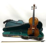 French violin c1900 with 36cm one-piece maple back and ribs and spruce top