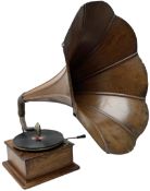 Early 20th century oak cased gramophone