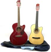 Brunswick electro-acoustic cutaway guitar with dark red gloss finish