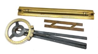 Brass and black painted maritime station pointer inscribed 6675-99-777-3202 Serial No.WMEL 0041 L45.