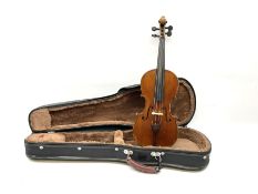 Maidstone three-quarter violin with 34cm two-piece maple back and ribs and spruce top