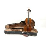 Maidstone three-quarter violin with 34cm two-piece maple back and ribs and spruce top