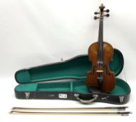 German violin c1900 with 35.5cm two-piece maple back and ribs and spruce top