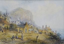 George Weatherill (British 1810-1890): Cottages at Runswick Bay