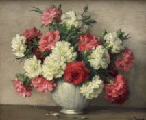 Maurice Alfred Decamps (French 1892-1953): 'Oeillets' - Still Life of Carnations