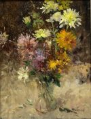 J Crawley (British 20th century): Still Life of Summer Flowers