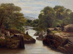 Thomas Spinks (British 1847-1927): 'Fishing on the Lledre' North Wales