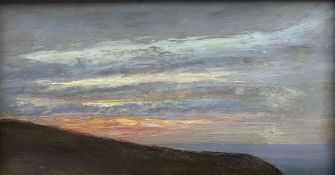 St. Ives School (19th/20th century): Sunset on the Cliff Top