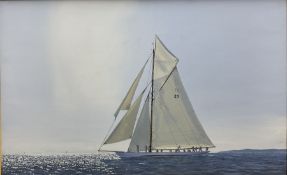 James Miller (British 1962-): Racing Yacht 'Tuiga' on the Med