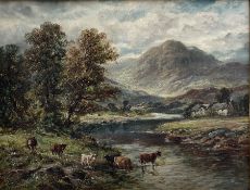 Scottish School (19th/20th century): River scene with Cattle Watering