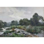 Sidney Valentine Gardner (Staithes Group 1869-1957): 'The Weir Guilford on Avon'