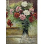 Joseph Delattre (French 1858-1912): Still Life of Carnations