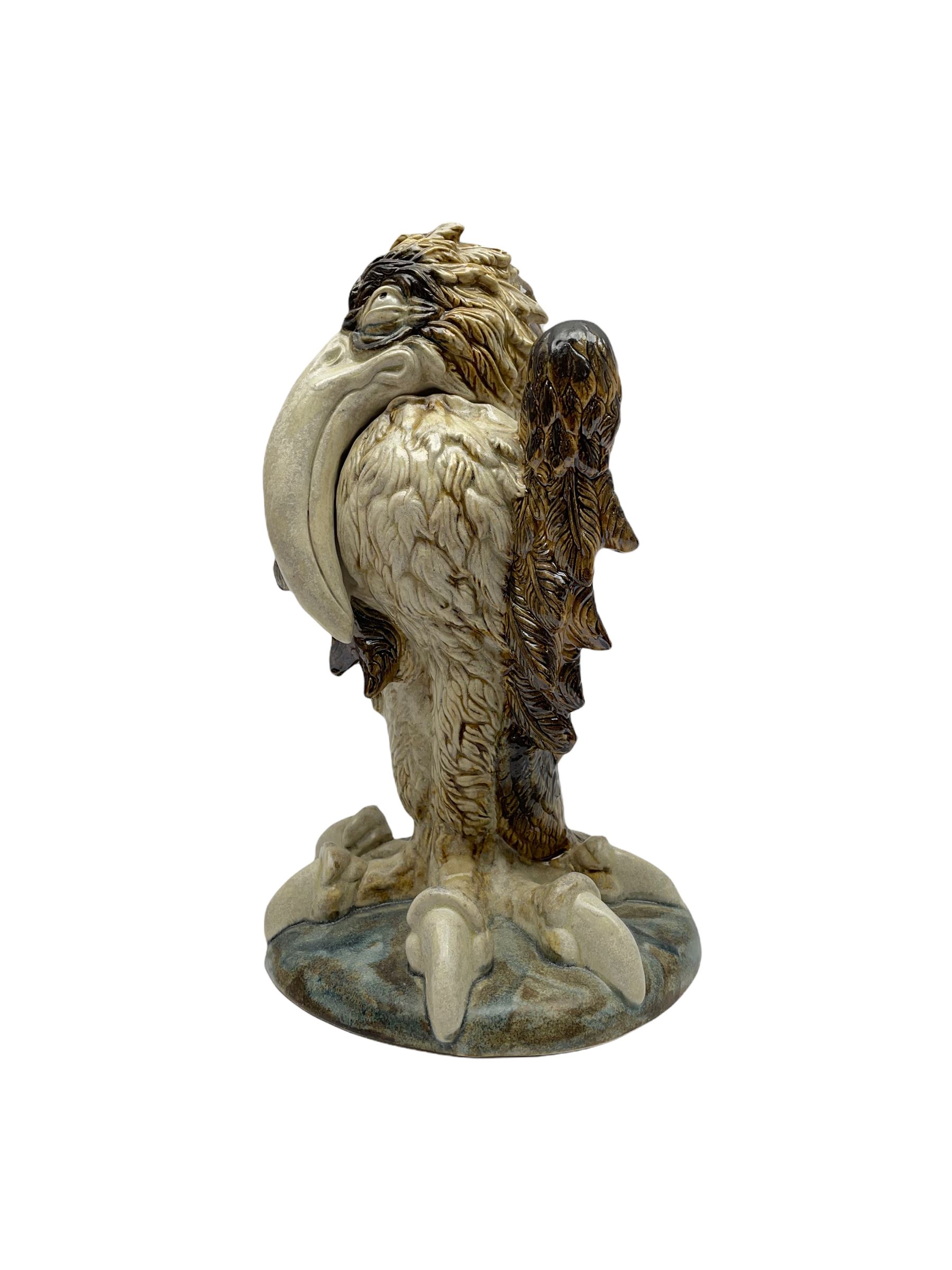 Andrew Hull (British Contemporary) for Cobridge Stoneware: Grotesque Bird jar and cover 'Horace' - Image 2 of 4