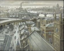 Steven Scholes (Northern British 1952-): 'The Borough Market Southwark London 1962'