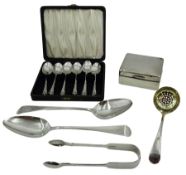 Early 20th century silver matched set of six Albany pattern teaspoons