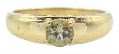9ct gold single stone green amethyst ring