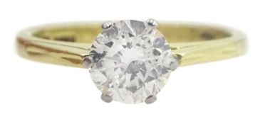 18ct gold single stone round brilliant cut diamond ring