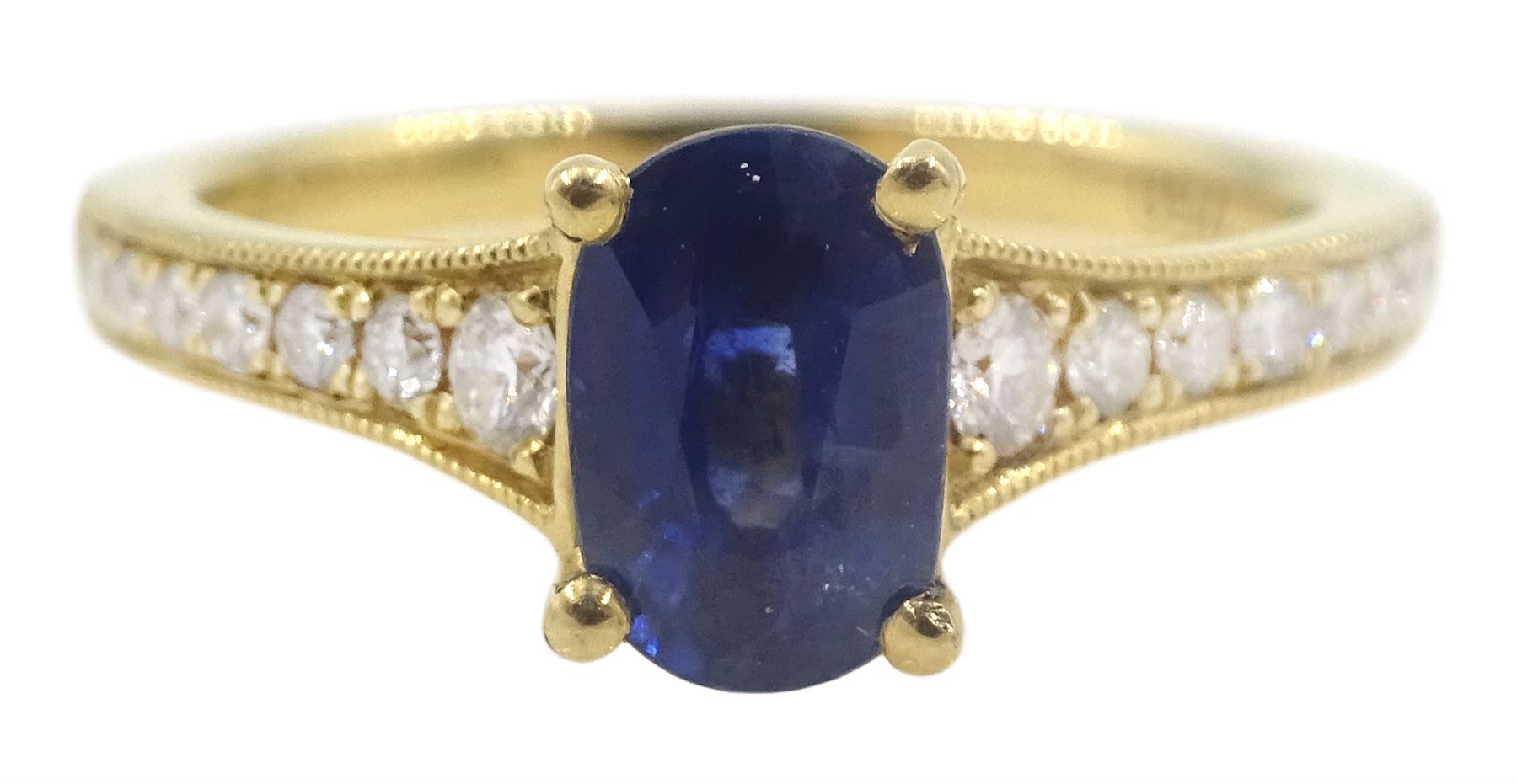 18ct gold oval sapphire ring