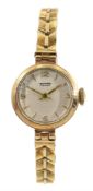 Tissot 9ct gold ladies manual wind bracelet wristwatch