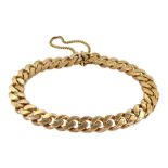 9ct gold flattened curb chain bracelet
