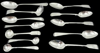 Group of mostly Georgian and Victorian silver spoons