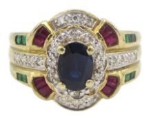 9ct gold oval sapphire