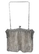 Continental silver mesh purse