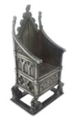 20th century silver novelty Coronation throne