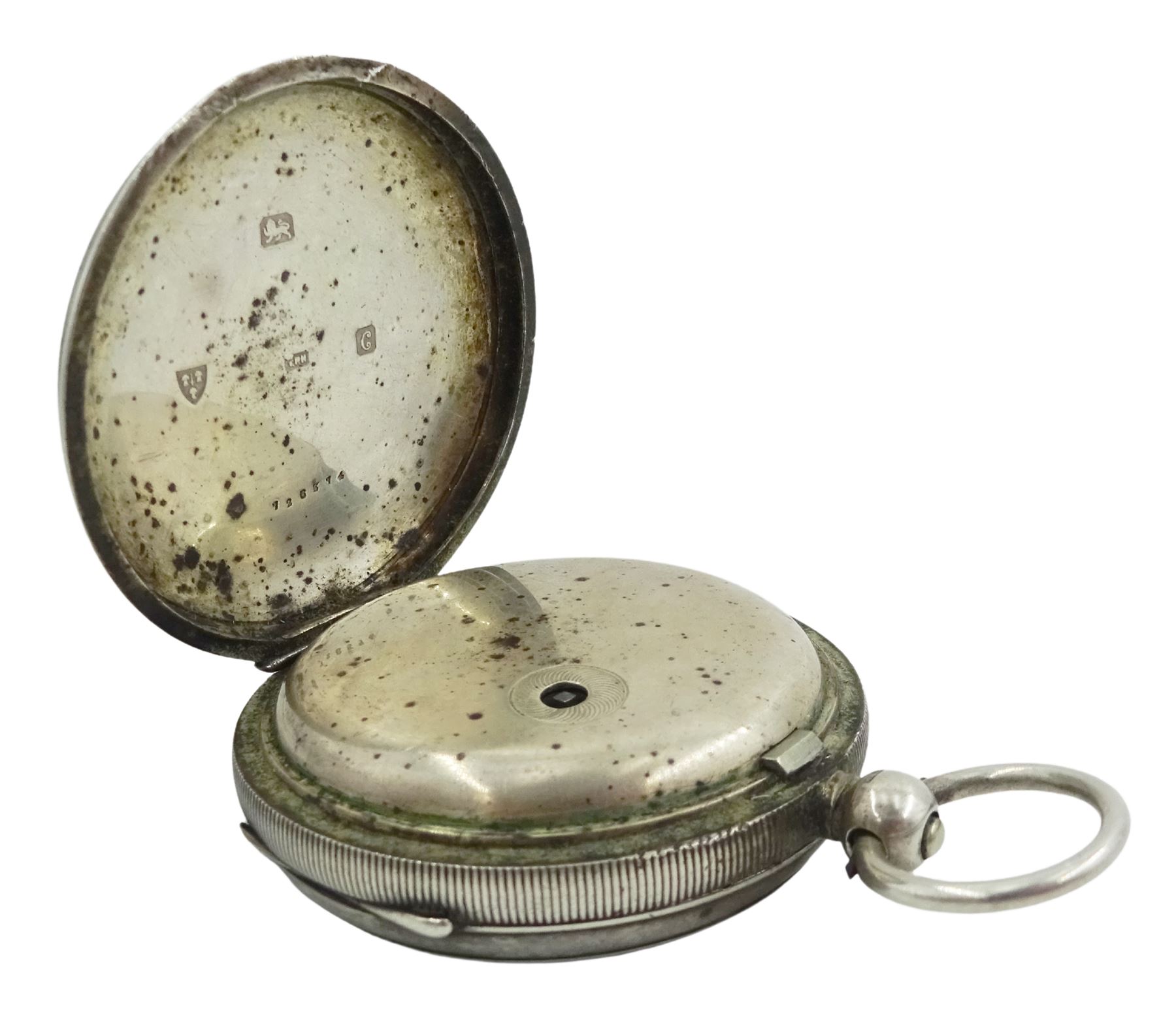 Edwardian silver open face lever pocket watch - Image 2 of 2