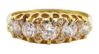 Victorian 18ct gold five stone diamond ring