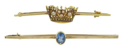 Early 20th century gold Navel crown brooch