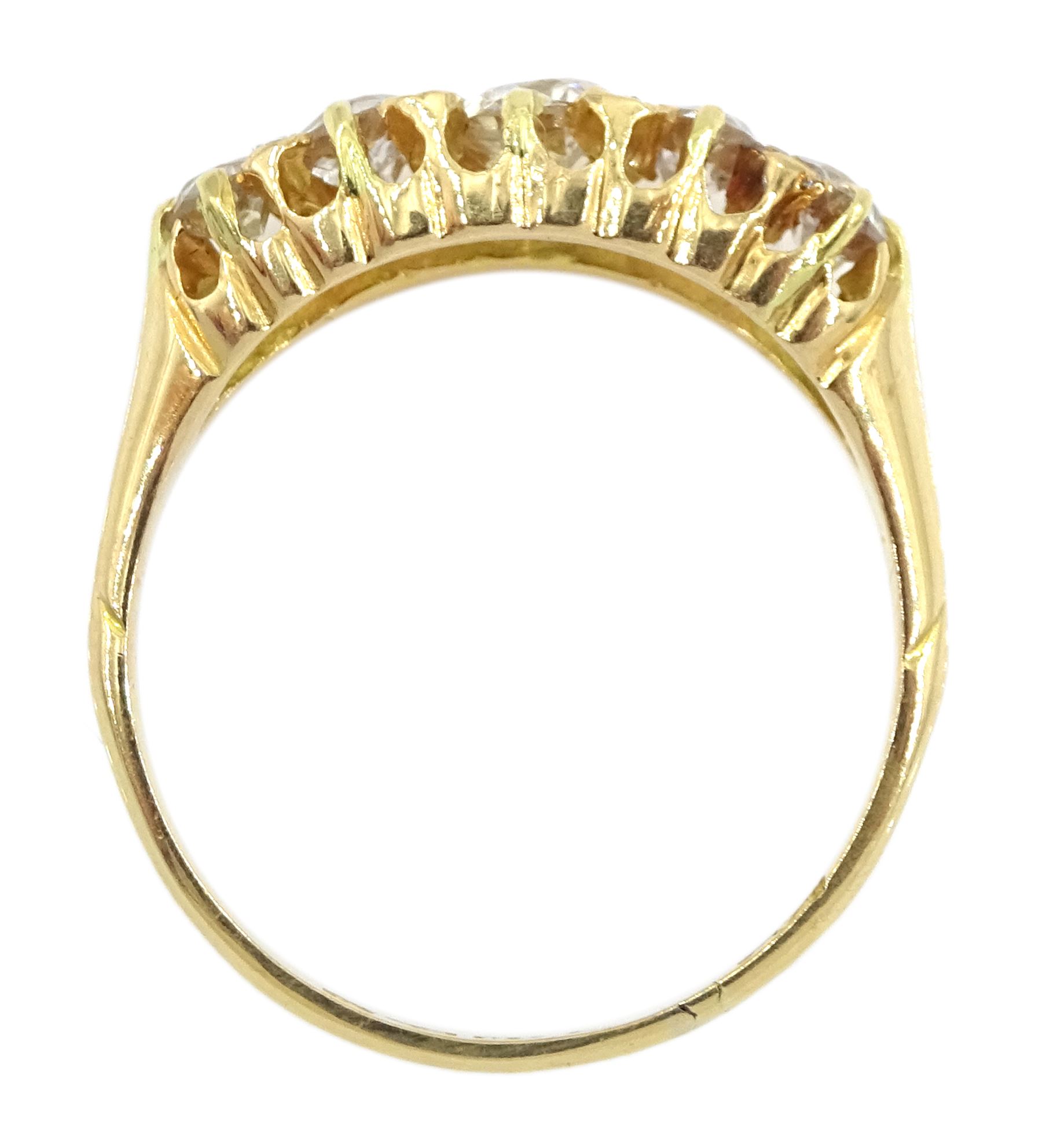 Victorian 18ct gold five stone diamond ring - Image 4 of 4