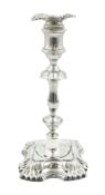 Early 20th century George II style silver candlestick